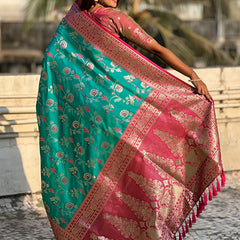 Premium Banarasi Soft Silk Saree With Blouse Piece