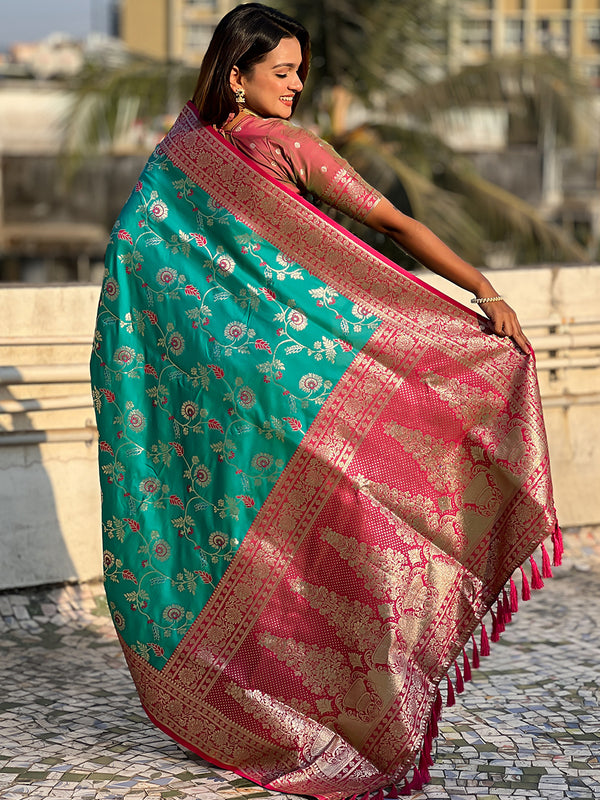 Premium Banarasi Soft Silk Saree With Blouse Piece