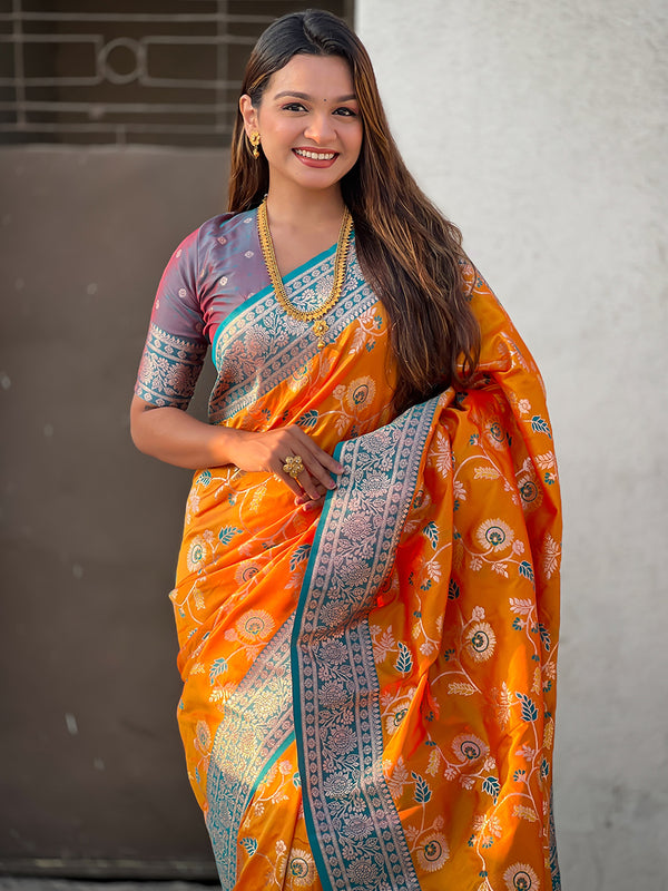 Premium Banarasi Soft Silk Saree With Blouse Piece