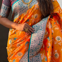 Premium Banarasi Soft Silk Saree With Blouse Piece