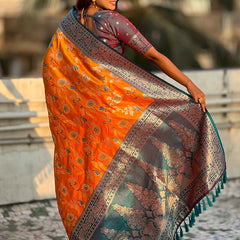 Premium Banarasi Soft Silk Saree With Blouse Piece
