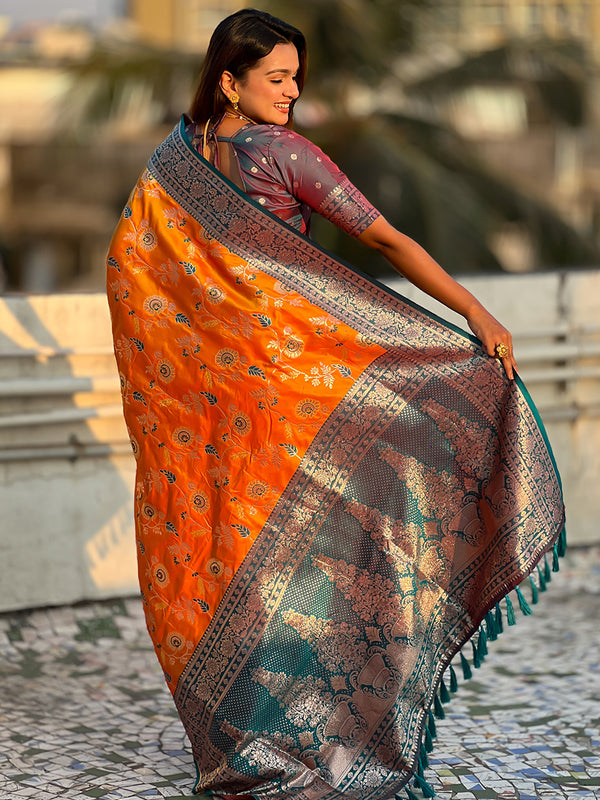 Premium Banarasi Soft Silk Saree With Blouse Piece
