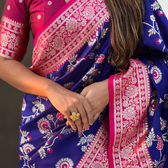 Premium Banarasi Soft Silk Saree With Blouse Piece