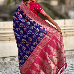 Premium Banarasi Soft Silk Saree With Blouse Piece