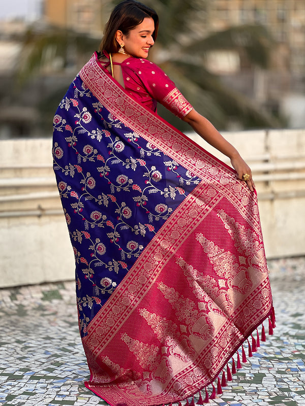 Premium Banarasi Soft Silk Saree With Blouse Piece