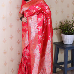 Premium Banarasi Soft Silk Saree with Blouse Piece