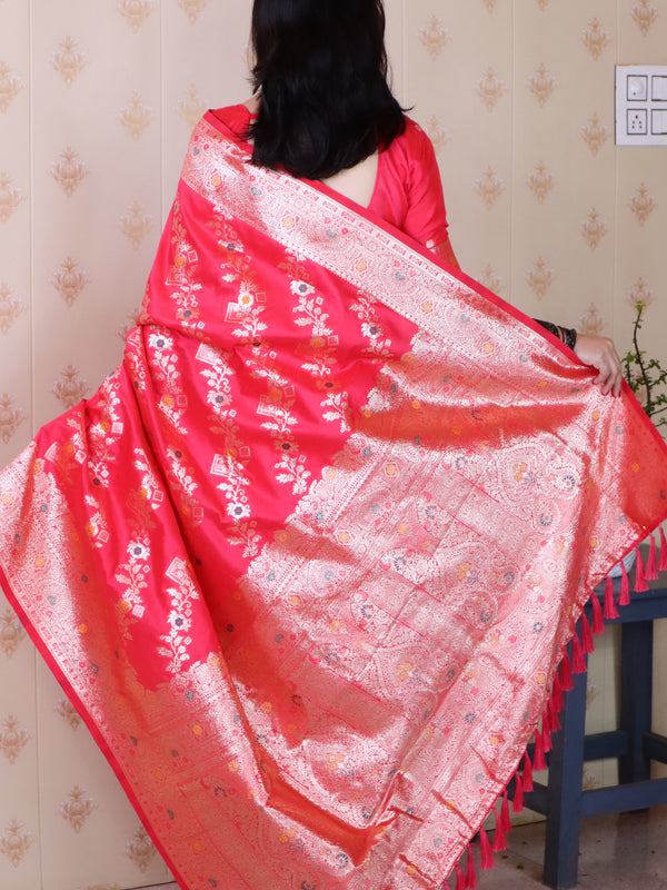 Premium Banarasi Soft Silk Saree with Blouse Piece