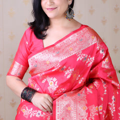 Premium Banarasi Soft Silk Saree with Blouse Piece