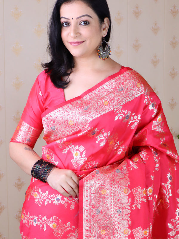 Premium Banarasi Soft Silk Saree with Blouse Piece