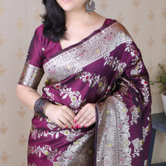 Premium Banarasi Soft Silk Saree with Blouse Piece