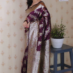 Premium Banarasi Soft Silk Saree with Blouse Piece