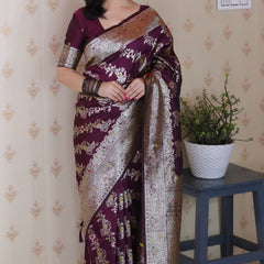 Premium Banarasi Soft Silk Saree with Blouse Piece