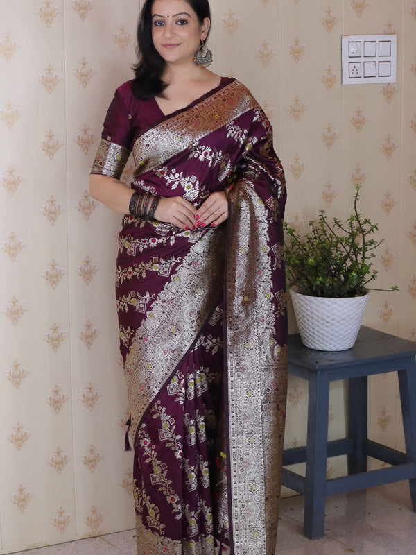 Premium Banarasi Soft Silk Saree with Blouse Piece