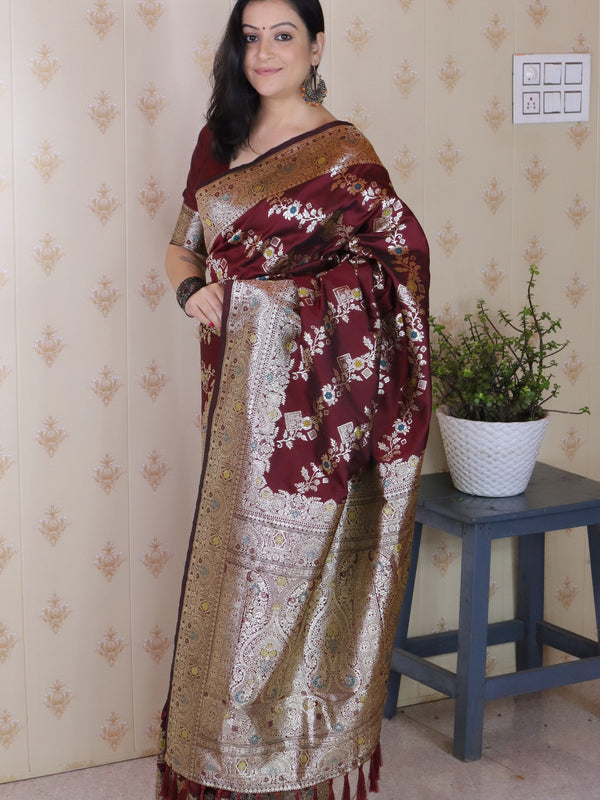 Premium Banarasi Soft Silk Saree with Blouse Piece