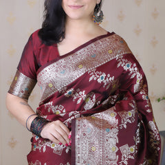 Premium Banarasi Soft Silk Saree with Blouse Piece