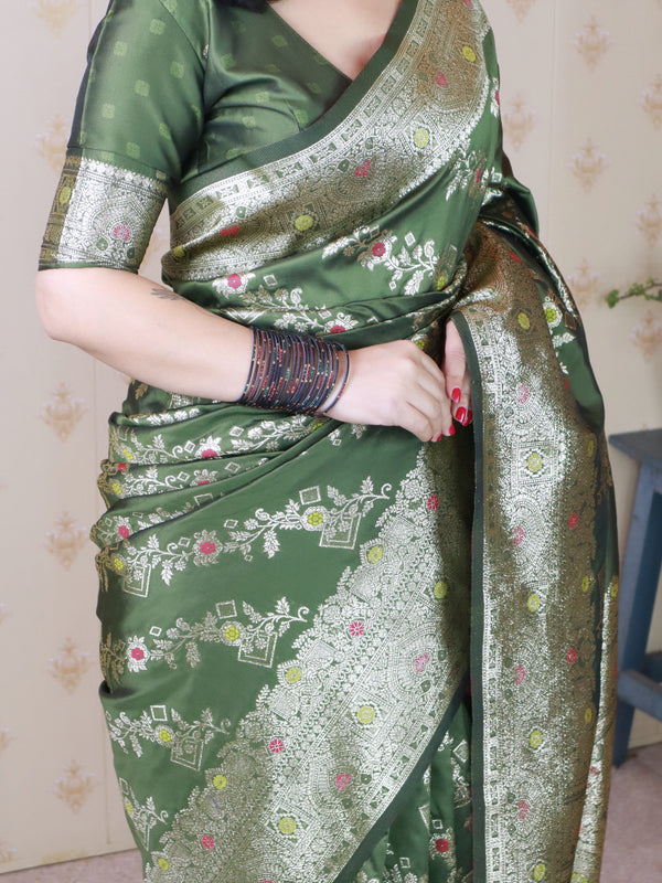 Premium Banarasi Soft Silk Saree with Blouse Piece