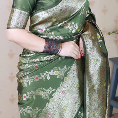 Premium Banarasi Soft Silk Saree with Blouse Piece