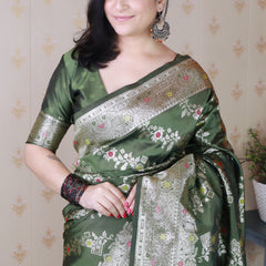 Premium Banarasi Soft Silk Saree with Blouse Piece