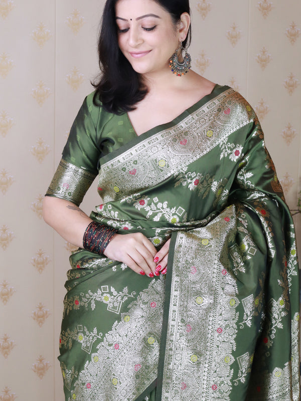 Premium Banarasi Soft Silk Saree with Blouse Piece