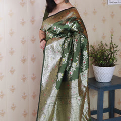Premium Banarasi Soft Silk Saree with Blouse Piece
