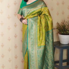 Premium Banarasi Soft Silk Saree with Blouse Piece
