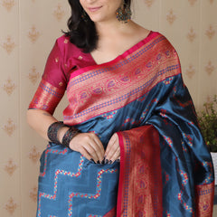 Premium Banarasi Soft Silk Saree with Blouse Piece