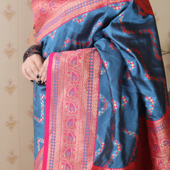 Premium Banarasi Soft Silk Saree with Blouse Piece