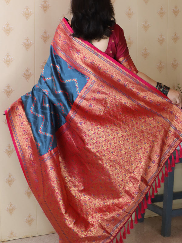 Premium Banarasi Soft Silk Saree with Blouse Piece