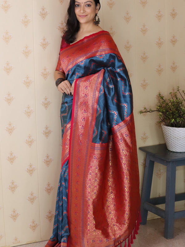 Premium Banarasi Soft Silk Saree with Blouse Piece