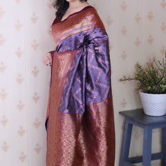 Premium Banarasi Soft Silk Saree with Blouse Piece