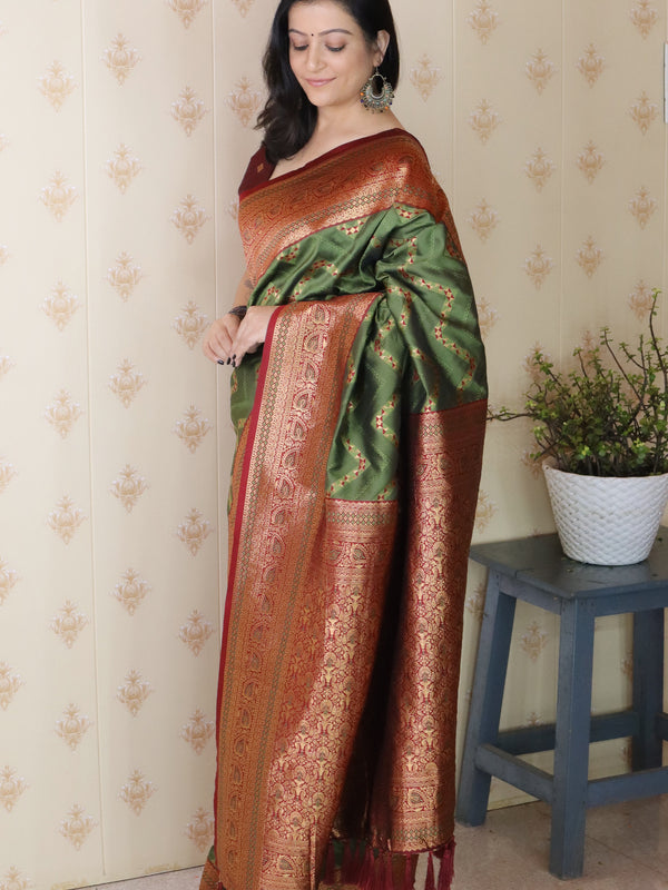 Premium Banarasi Soft Silk Saree with Blouse Piece