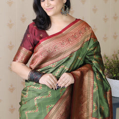 Premium Banarasi Soft Silk Saree with Blouse Piece