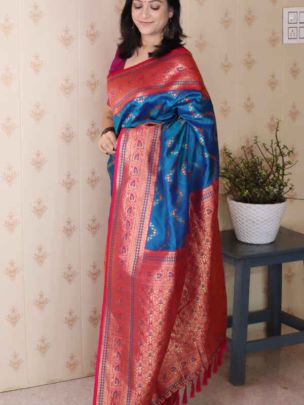 Premium Banarasi Soft Silk Saree with Blouse Piece