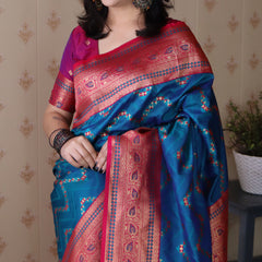 Premium Banarasi Soft Silk Saree with Blouse Piece