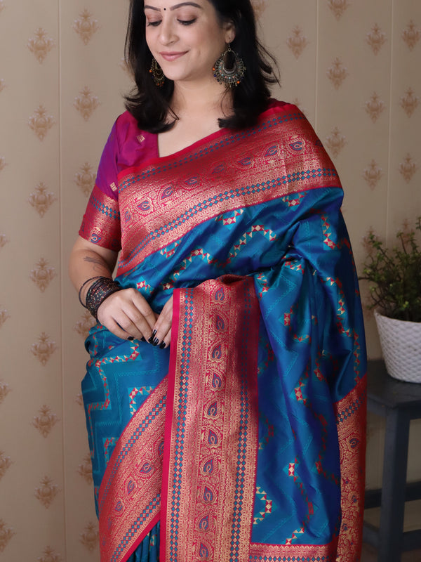 Premium Banarasi Soft Silk Saree with Blouse Piece