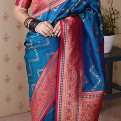 Premium Banarasi Soft Silk Saree with Blouse Piece