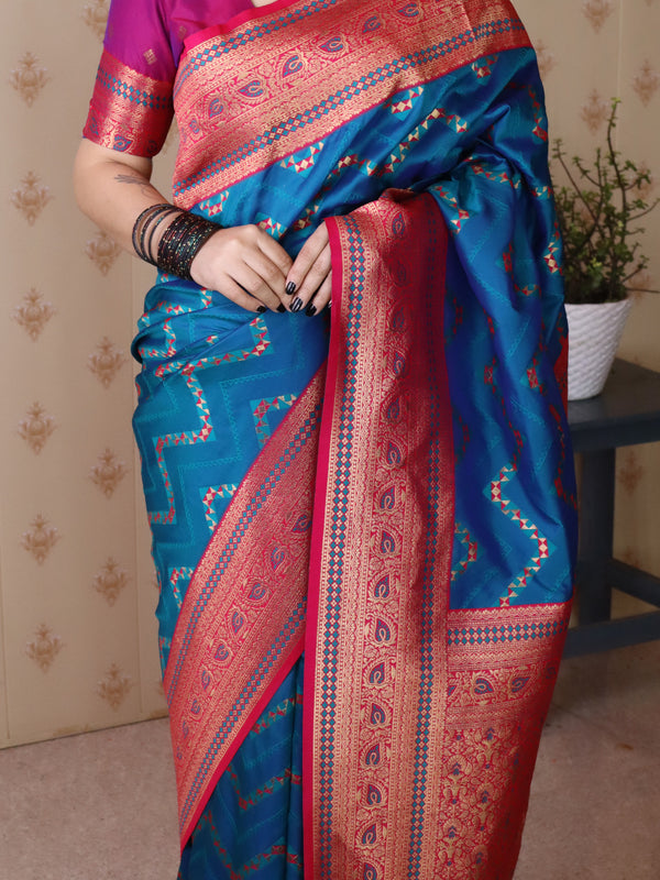 Premium Banarasi Soft Silk Saree with Blouse Piece