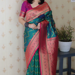 Premium Banarasi Soft Silk Saree with Blouse Piece