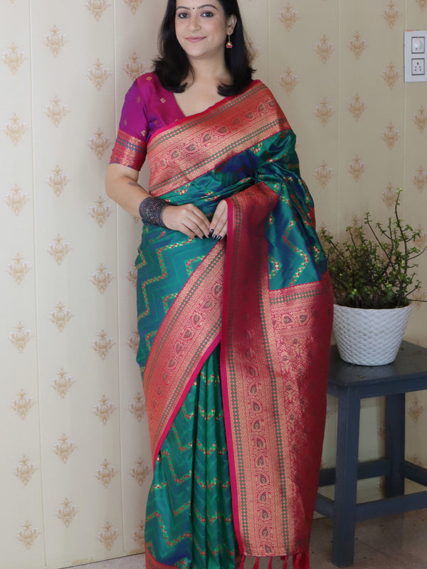Premium Banarasi Soft Silk Saree with Blouse Piece