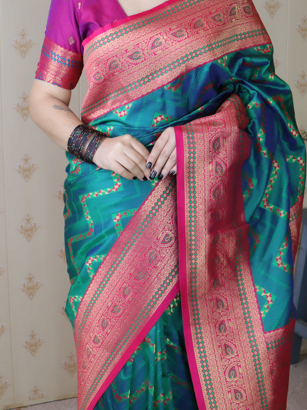 Premium Banarasi Soft Silk Saree with Blouse Piece