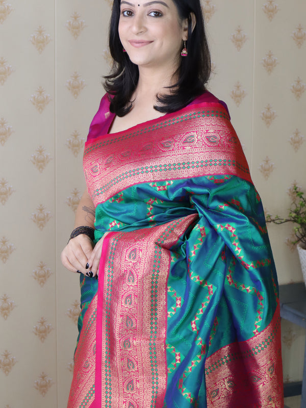 Premium Banarasi Soft Silk Saree with Blouse Piece