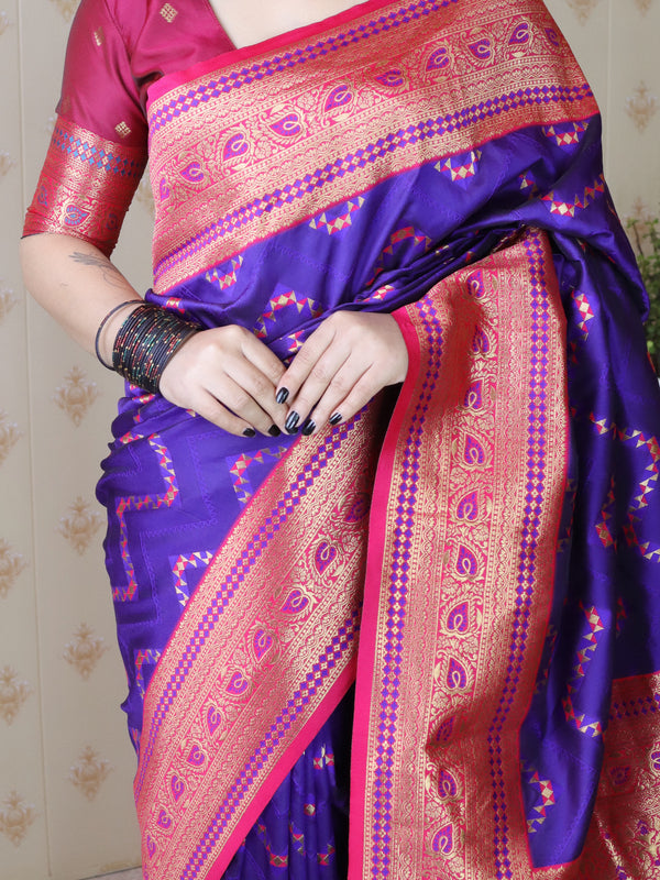 Premium Banarasi Soft Silk Saree with Blouse Piece