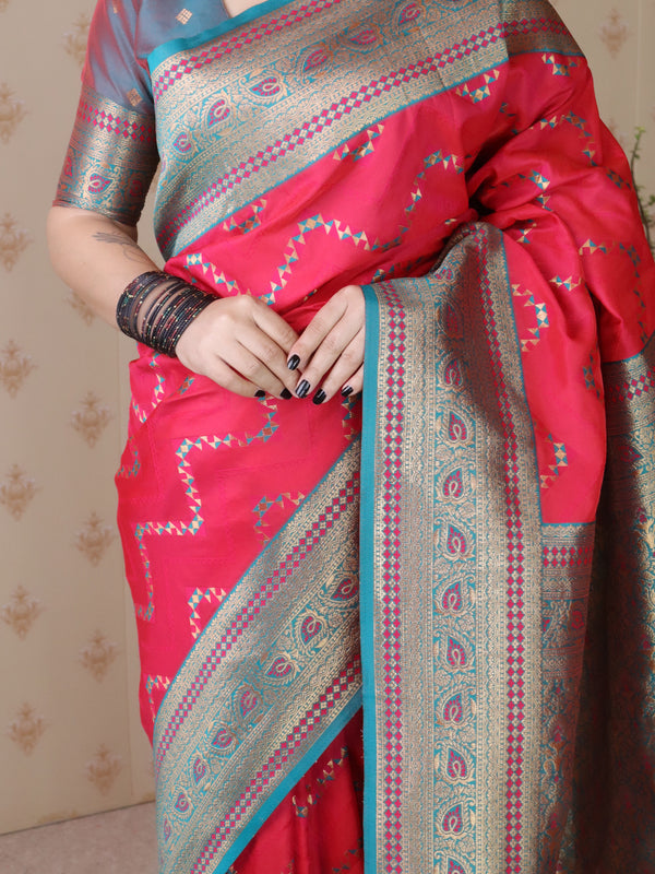 Premium Banarasi Soft Silk Saree with Blouse Piece