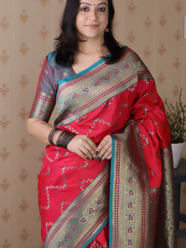 Premium Banarasi Soft Silk Saree with Blouse Piece