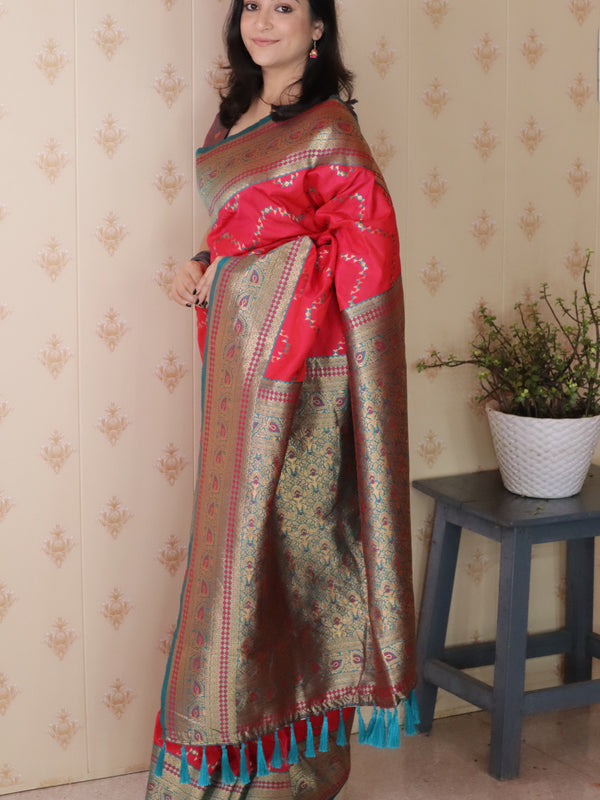 Premium Banarasi Soft Silk Saree with Blouse Piece