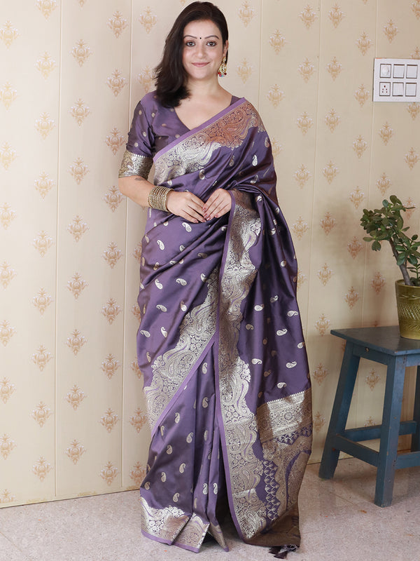 Banarasi Silk Blend Saree with Blouse Piece