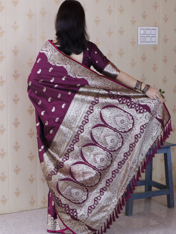 Banarasi Silk Blend Saree with Blouse Piece
