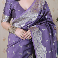Banarasi Silk Blend Saree with Blouse Piece