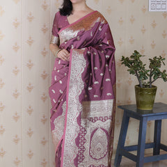Banarasi Silk Blend Saree with Blouse Piece