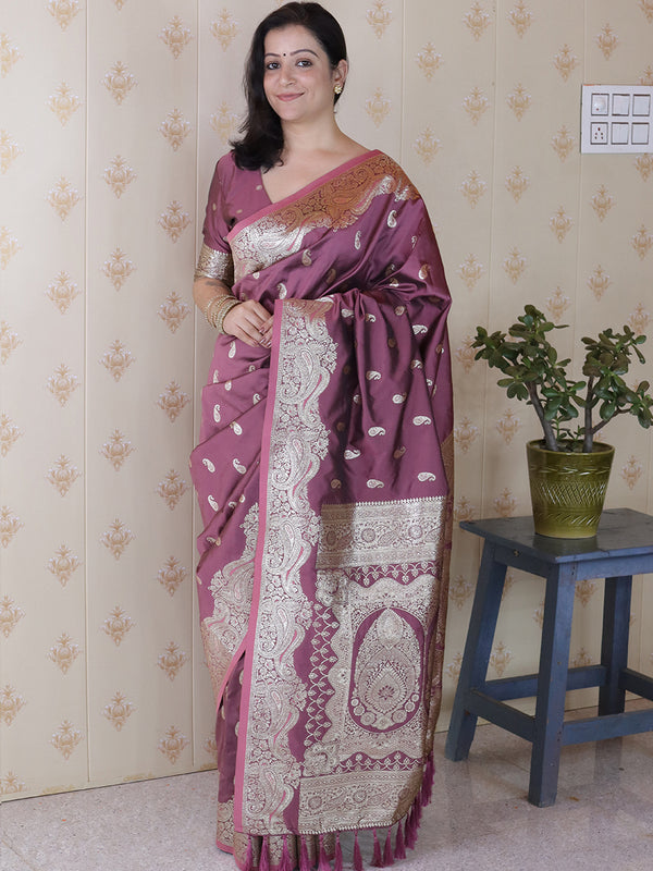 Banarasi Silk Blend Saree with Blouse Piece